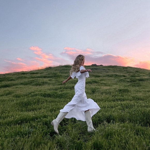 Dolce Vita Solei Western Boots in White Leather Size 10 NEW WITH TAGS - Picture 4 of 15